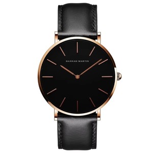 Montre à quartz pour homme 40 mm, 3 ATM, bracelet en cuir et tissu, boîtier en alliage, style décontracté et minimaliste, vente en gros - Product Image 4