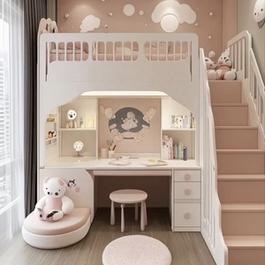 Letto a Castello Moderno per Bambini a Due Piani, Salvaspazio, in Legno Massello, Confortevole, Multifunzionale ed Ecologico - Product Image 3