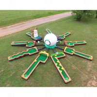 Terrain de golf gonflable portable sur mesure, mini parcours de golf en PVC, modèle jouet pour les fêtes et les événements, à vendre