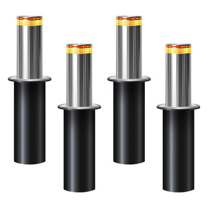 เสากั้นจราจรไฮดรอลิกอัตโนมัติสแตนเลสแบบยืดหดได้พร้อมไฟ - Product Image 1