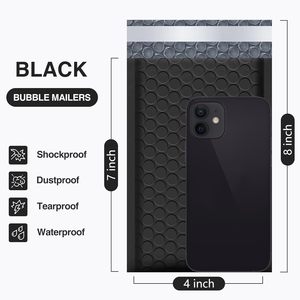 Sobres Acolchados Negros Ecológicos para Envíos, Bolsas de Correo con Logotipo Personalizado, Sobres de Burbuja de Polietileno Resistentes a Pinchazos, 8.5 x 12 con Logotipo - Product Image 2