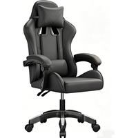 Chaise de jeu personnalisée économique, chaise de bureau de style racing avec accoudoirs articulés, appui-tête détachable et revêtement en cuir PU pour le jeu sur PC au quotidien
