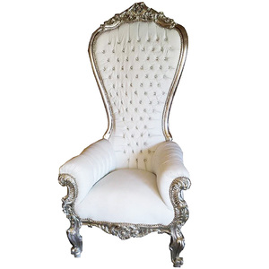 Chaise Trône Blanche Moderne pour Mariés, Mobilier de Style Antique pour Hôtels et Villas, Chaises de Mariage en Bois Massif - Product Image 6