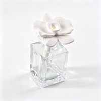 Diffuseur de parfum d'intérieur 150 ml en céramique parfumée, motif orchidée, désodorisant en plâtre aromatique, diffuseur à bâtonnets d'huiles essentielles