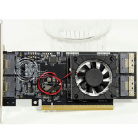 Adaptateur PCIe 4 ports sans bifurcation, PCIe 3.0 X16 vers 4*SFF-8654 SlimSAS, carte d'extension NVMe U.2 multi-GPU