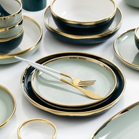 Ensemble de vaisselle en céramique de Phnom Penh en gros, grande capacité, bol à riz, assiette à soupe, cuillère, plat