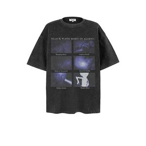 เสื้อยืดผ้าฝ้ายเฮฟวี่เวทสำหรับผู้ชายและ250gsm ใส่ได้ทุกเพศเสื้อผ้าแนวสตรีทแบบลำลองล้างแนววินเทจ - Product Image 3