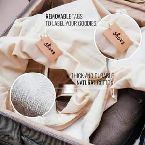 ถุงผ้ารูดเชือกแบบกำหนดเอง ถุงผ้าฝ้ายขนาดเล็ก ถุงผ้าแคนวาสสำหรับใส่ของขวัญพร้อมเชือกรูด  โลโก้แบบกำหนดเอง - Product Image 6