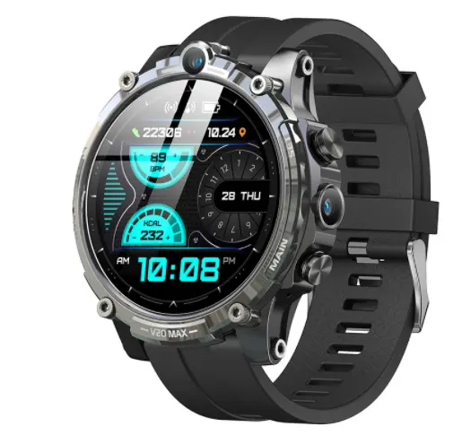 חדש V20 4G smartwatch 1.6 אינץ מגע מלא מסך ה-SIM כרטיס 128G זיכרון חכם שעון ספורט כושר שעון עם מצלמות כפולה