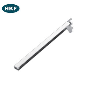 Support de tablette en <span class=keywords><strong>verre</strong></span> à rainures pour présentoir métallique ou utilisation sur <span class=keywords><strong>colonne</strong></span> en acier robuste avec finition chromée droite - Product Image 2