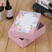 Boîte d'emballage pour vêtements en carton rigide de haute qualité, rose vif, avec revêtement UV, gaufrage, design personnalisé, base amovible à deux pièces, pour chaussettes