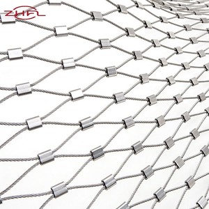 Factory Supply Stainless Steel <b>Wire</b> Rope Mesh Diamond Pattern Knitted <b>Wire</b> Mesh Protecting Safety <b>Net</b> Woven Technique - Product Image 1
