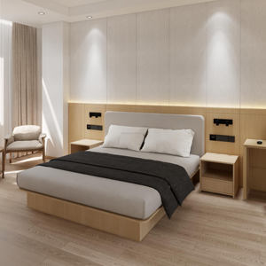 Juego de Muebles Modernos para Dormitorio de Hotel Cinco Estrellas, Panel de Madera Sólida, Personalizado, Directo de Fábrica, para Sala de Estar y Dormitorio, Duradero - Product Image 2