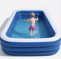 Einfaches Design Umweltfreundlicher Langlebiger Rechteckiger Aufblasbarer Außen-Swimmingpool für Familie Kinder Neugeborene PVC-Blasenpool