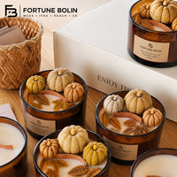 d'huile parfumée en forme de citrouille d'automne de luxe de haute qualité pot en verre bougie parfumée de Noël et d'Halloween