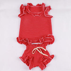 Set di 2 Pezzi per Neonata, Completo in Cotone Waffle con Volant, Body e Pantaloncini, Outfit Estivo per Bambina - Product Image 3