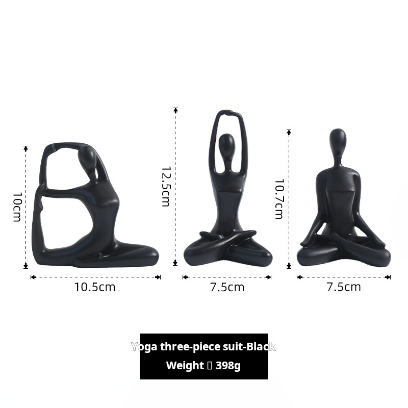 Set di tre pezzi Mini yoga-nero