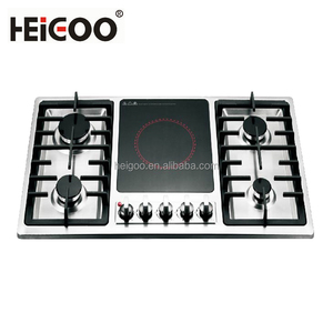 Cocina <span class=keywords><strong>eléctrica</strong></span> infrarroja de cerámica, 4 quemadores de <span class=keywords><strong>gas</strong></span>, 5 quemadores, cocina híbrida, 1 ud. - Product Image 1