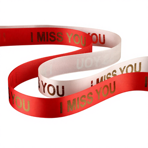 2,5 cm Altın Varaklı Polyester Kurdele, İşlemeli Saten Özelleştirilmiş Çiçek Hediye Kutusu ve Çanta/Ayakkabı/Kek Kutusu Bağlama Paketi MISSYOU - Product Image 2