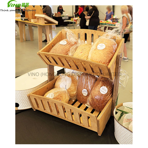 Étagère à pâtisserie à étages en bois VINO, 2 niveaux, style rustique, finition vernie respirante, utilisation en intérieur - Product Image 2