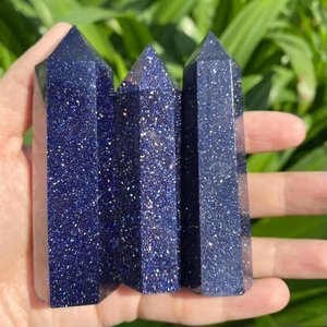 Torre de Piedra Arenisca Azul Natural de Punta Única, Varita de Cristal Hexagonal Pulido de Azurita, Piedra Energética para Sanación de Chakras, Decoración del Hogar - Product Image 3