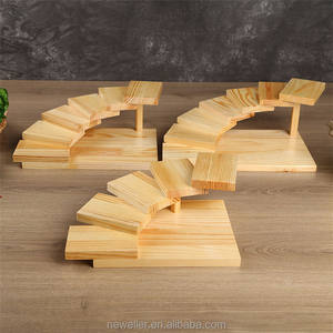 Table à sushi en bois Newell Square, échelle à plusieurs niveaux, plateau de buffet, écologique, pour mariage et utilisation en cuisine d'hôtel - Product Image 5