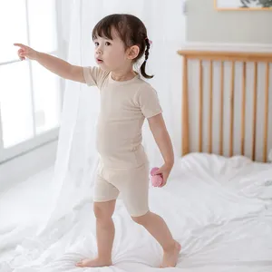 T-shirt Shorts Baby Pit Strip Cotton Romper Set 2024 European And American Boys And Girls Summer New Children's Short Sleeve Set