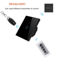 Interrupteur intelligent Tuya 10A EU UK 1 2 3 4 voies WIFI RFF, interrupteurs tactiles muraux en verre trempé, commande à distance Alexa, sans neutre