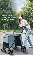 Chariot de randonnée pliable pour animaux de compagnie (chiens et chats) en acier et tissu Oxford – Idéal pour les voyages en extérieur