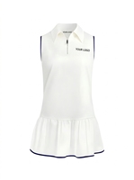 Vestido Deportivo Mini sin Mangas, Corte en A, Cintura Natural, Casual, Ecológico, de Algodón Premium, para Correr, Fitness y Golf
