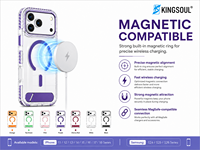 Nouvelle coque transparente en TPU électroplaqué magnétique avec charge sans fil, protection intégrale antichoc pour 18/17 Pro Max & S26/S25