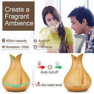 Diffuseur <span class=keywords><strong>d</strong></span>'huiles essentielles portable 6 x 500 ml en bois grainé avec télécommande, humidificateur ultrasonique et veilleuse aromathérapie pour la maison - Product Image 5