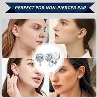 Boucles d'oreilles créoles classiques en argent 925 plaqué or 18 carats avec diamants et moissanite véritable, cadeau de bijoux de mariage pour femme