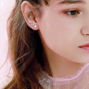 Boucles <span class=keywords><strong>d</strong></span>'oreilles en argent sterling 925 avec perle, style grimpant sur les feuilles, pour femmes - Product Image 5