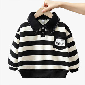 Nouveau style 2026 – Sweat-shirt garçon printemps-automne, polo rayé pour enfants, haut polyvalent tendance pour tout-petits - Product Image 3