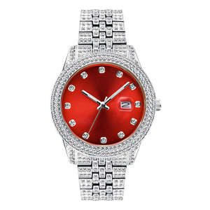 Reloj de Cuarzo Luminoso con Fecha y Diamantes Completos para Hombre, Estilo Hip Hop, Dorado y Rosa, Resistente al Agua, con Diamantes Moissanite - Product Image 6