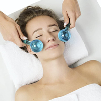 Rouleau de Massage du visage boule de cristal refroidissement du visage globes de glace vague d'eau Massage du visage et des yeux soins de la peau 2 pièces/boîte