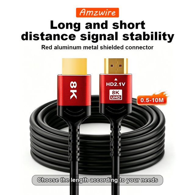 HDMI 2.1 8K Cable CCS/BC High Speed HDMI Cable Aluminum Shell 1M 1.5M 1.8M 2M 3M 5M for TV Monitor Laptop OEM ODM Wholesale