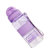 UZSPACE BPA الحرة 350 مللي زجاجة ماء بلاستيكية رخيصة البلاستيك زجاجات مياه من البلاستيك الشفاف زجاجات مياه مع القش