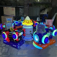 Mini Carrousel Électrique Portable en Forme de Bulldozer pour Enfants Intérieur Extérieur Kiddie Amusement Ride