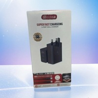 Cargador de tres puertos de 68W con doble tipo C para Samsung S22 S21 Note20 Pd cabezal de carga rápida 5V/3A QC3.0 uso de auriculares