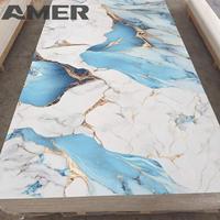Pabrik Lembaran Marmer UV Pola Mengkilap Dekorasi Dinding Bahan Interior Alternatif Panel Dinding Perekat Sendiri Gaya Rumania