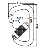 45Extra Large Heavy Duty Carabiner Hook Locking Climbing <strong>Safety</strong> <strong>Belt</strong> &amp; <strong>Accessory</strong> <strong>Old</strong> Product - Product Image 3