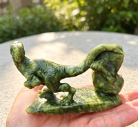 Statue de dinosaure en pierre naturelle sculptée à la main, réactive aux UV, en gros, pour la vente en gros, sculpture animale en cristal