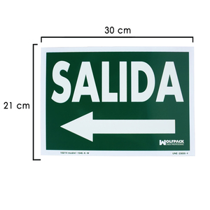 Letrero Fluorescente Salida a la Izquierda 30 x 21 (H) cm. - Product Image 1
