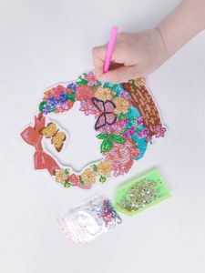 En gros 5d Cristal Diamant Peinture Panier Pendentif Fleur Papillon Diy Diamant Rond Broderie Porte Et Fenêtre Pendentif - Product Image 3