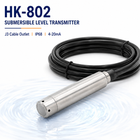 HANK HK-802 IP68 Submersible Water Level Sensor 4-20mA SS304 Liquid Level Transmitter for Tank Well Sewage
