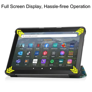 Custodia in pelle PU con supporto a tre pieghe con stampa a colori di alta qualità per Ama zon Fire HD8 PLUS 2022 Funda