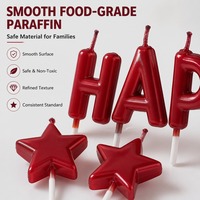 Ensemble de bougies lettres rouges vives pour décoration de gâteau d'anniversaire, bougies alphabet HAPPY BIRTHDAY en cire de paraffine de qualité supérieure, vente en gros