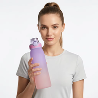 Bouteille anti-fuite avec options de parfum, couvercle à clapet, paille intégrée pour boire directement – Idéale pour l'école, le cyclisme, le camping, la gym, les cadeaux, la maison et l'extérieur